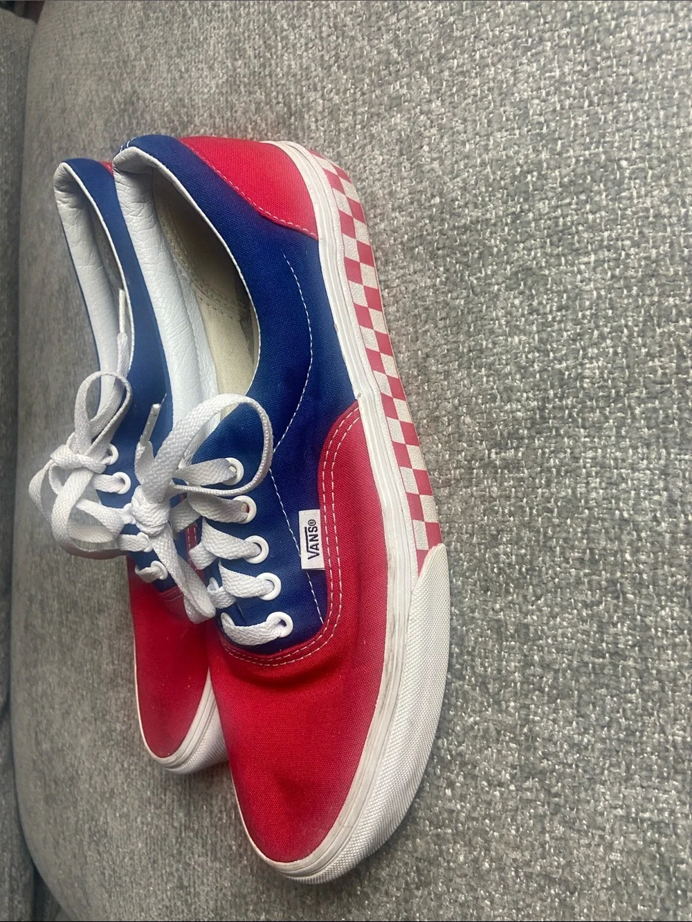 Vans Two-Tone Red and Blue Low-Top Canvas Sneakers Men’s size 10